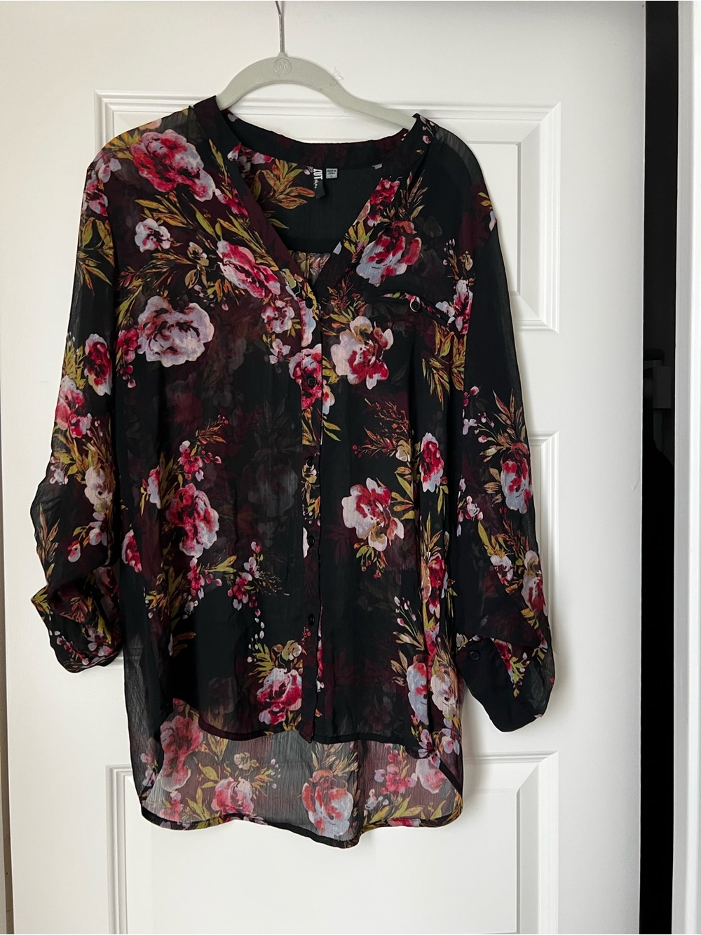 KUT from the Kloth sheer floral blouse